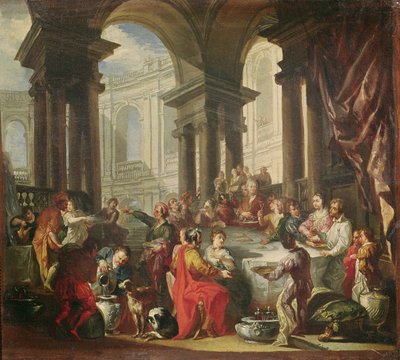 Una festa tenuta in un portico circolare di ordine ionico, c.1720-25 da Giovanni Paolo Pannini